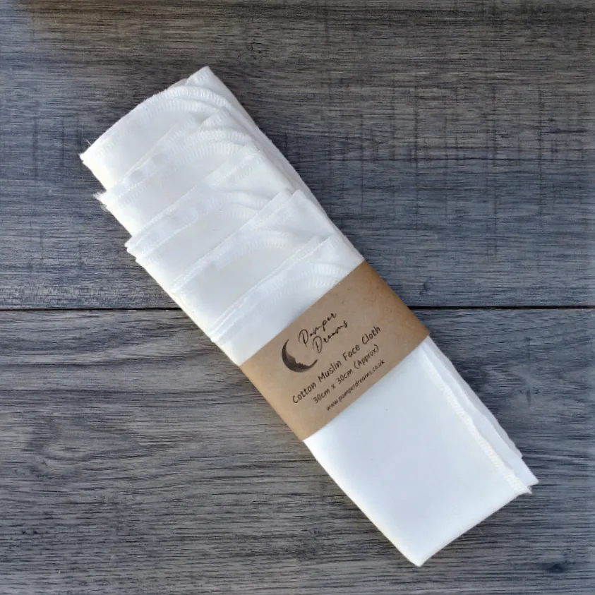 100% Natural Cotton Muslin Face Cloth