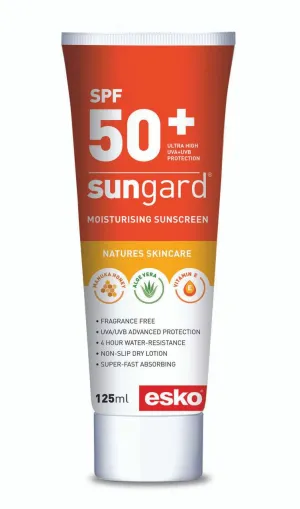 125ml Sungard SPF50  Moisturising Sunscreens, With Manuka Honey, Aloe Vera & Vitamin E   PABA Free