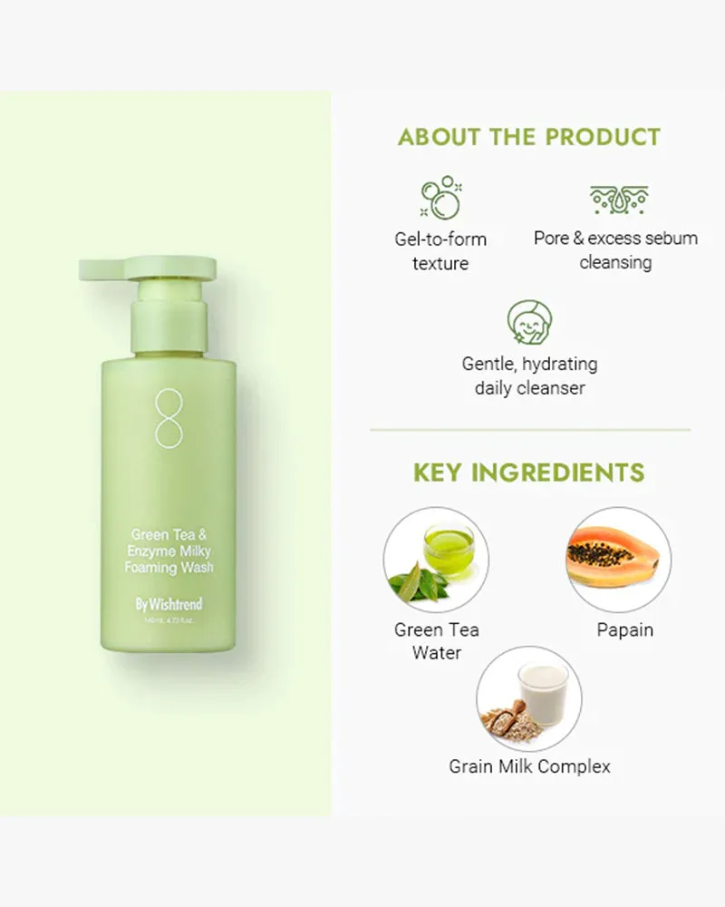 By Wishtrend Green Tea & Enzyme Milky Foaming Wash