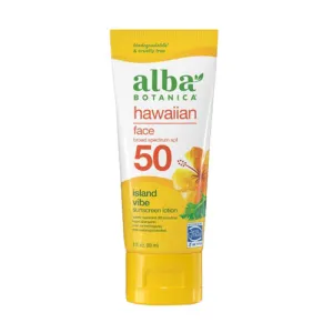 Hawaiian Island Vibe Face Sunscreen Lotion SPF 50 3 Oz By Alba Botanica