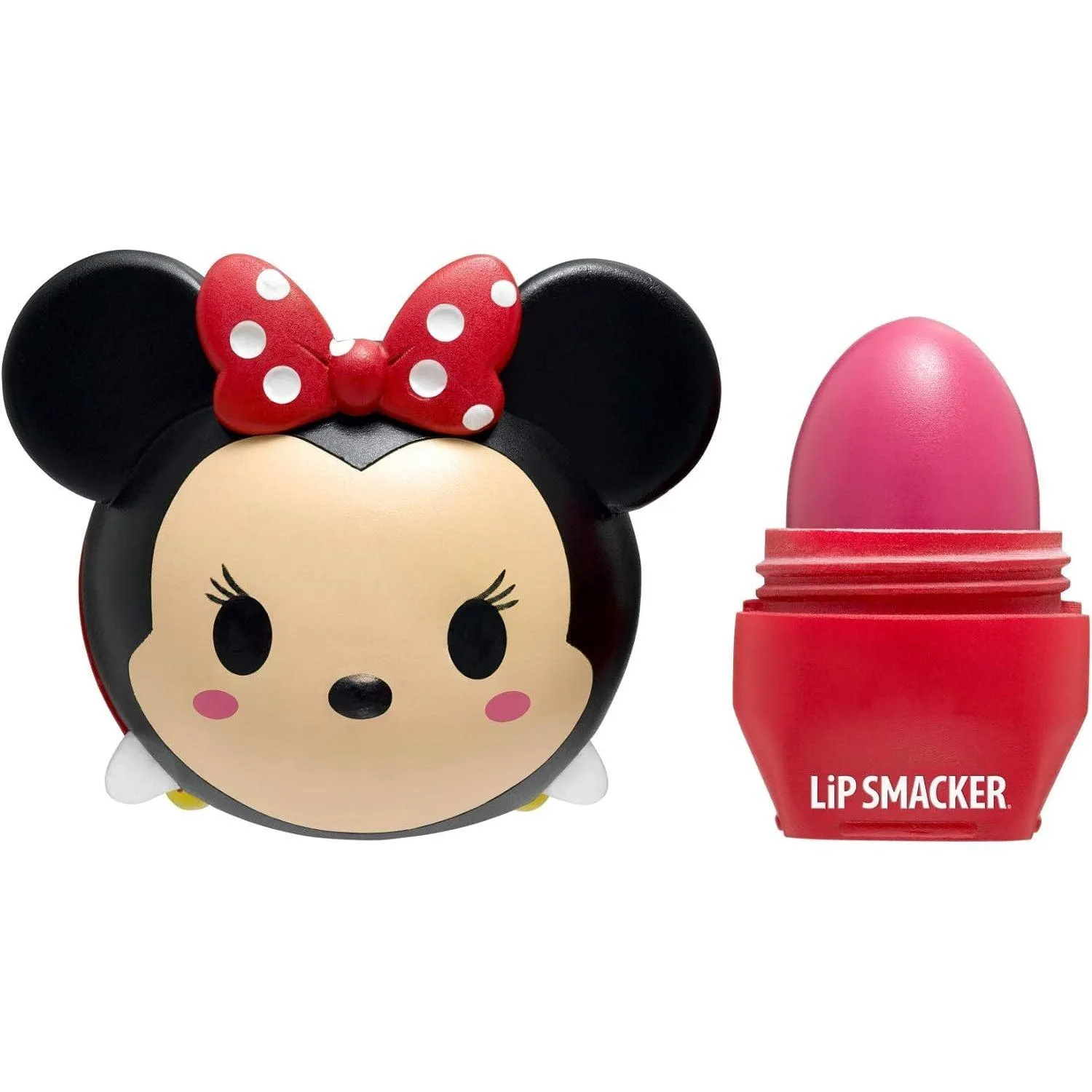 Lip Smacker Disney Minnie Mouse Tsum Tsum Flavored Lip Balm, Minnie Strawberry Lollipop, Clear