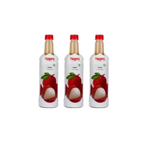 Mapro Litchi Fruit Crush 750ml (Pack of 3) – Authentic Litchi Syrup for Beverages, Cocktails & Smoothies