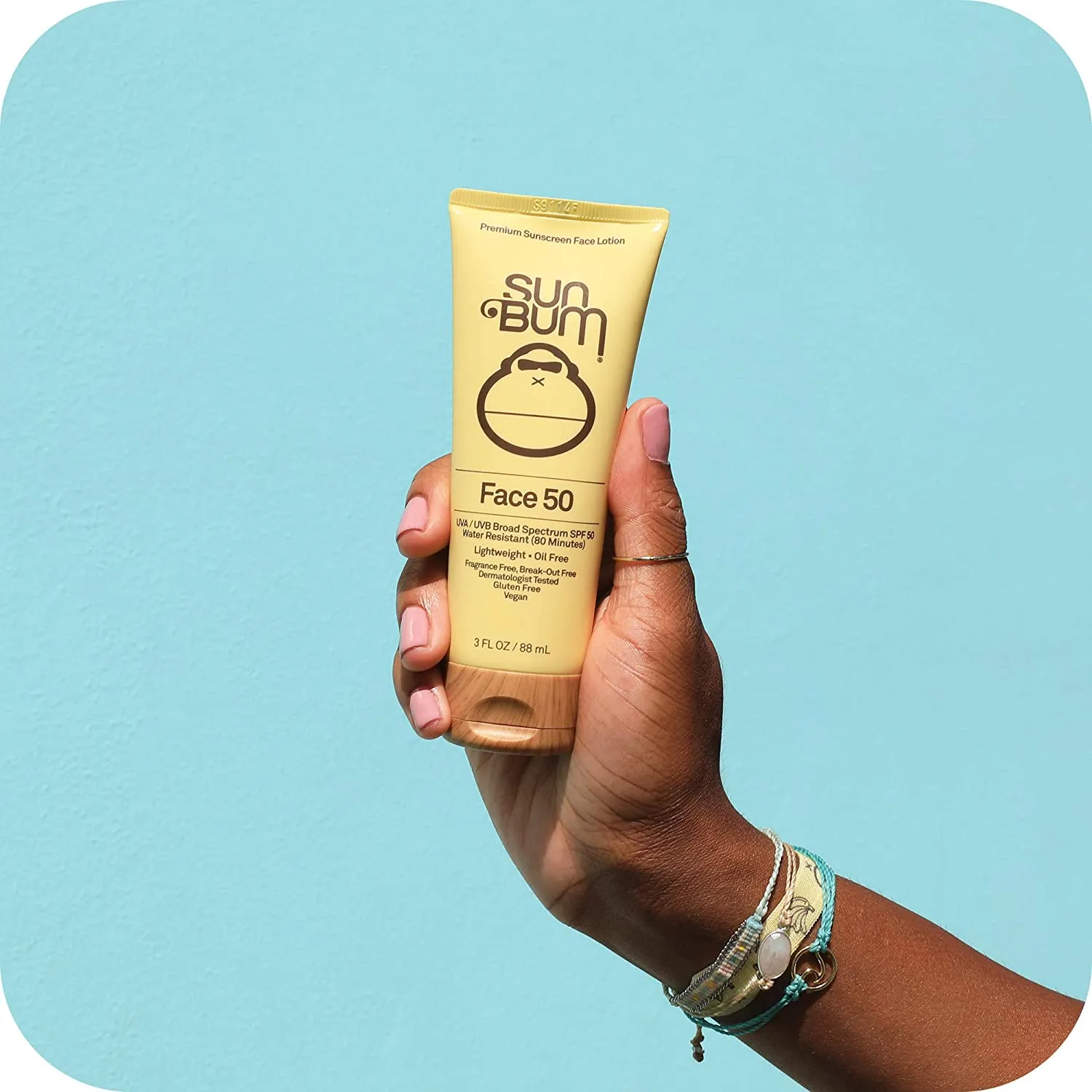 SPF 50 Sunscreen Face Lotion, Vegan and Reef Friendly, Fragrance-Free Moisturizing UVA/UVB