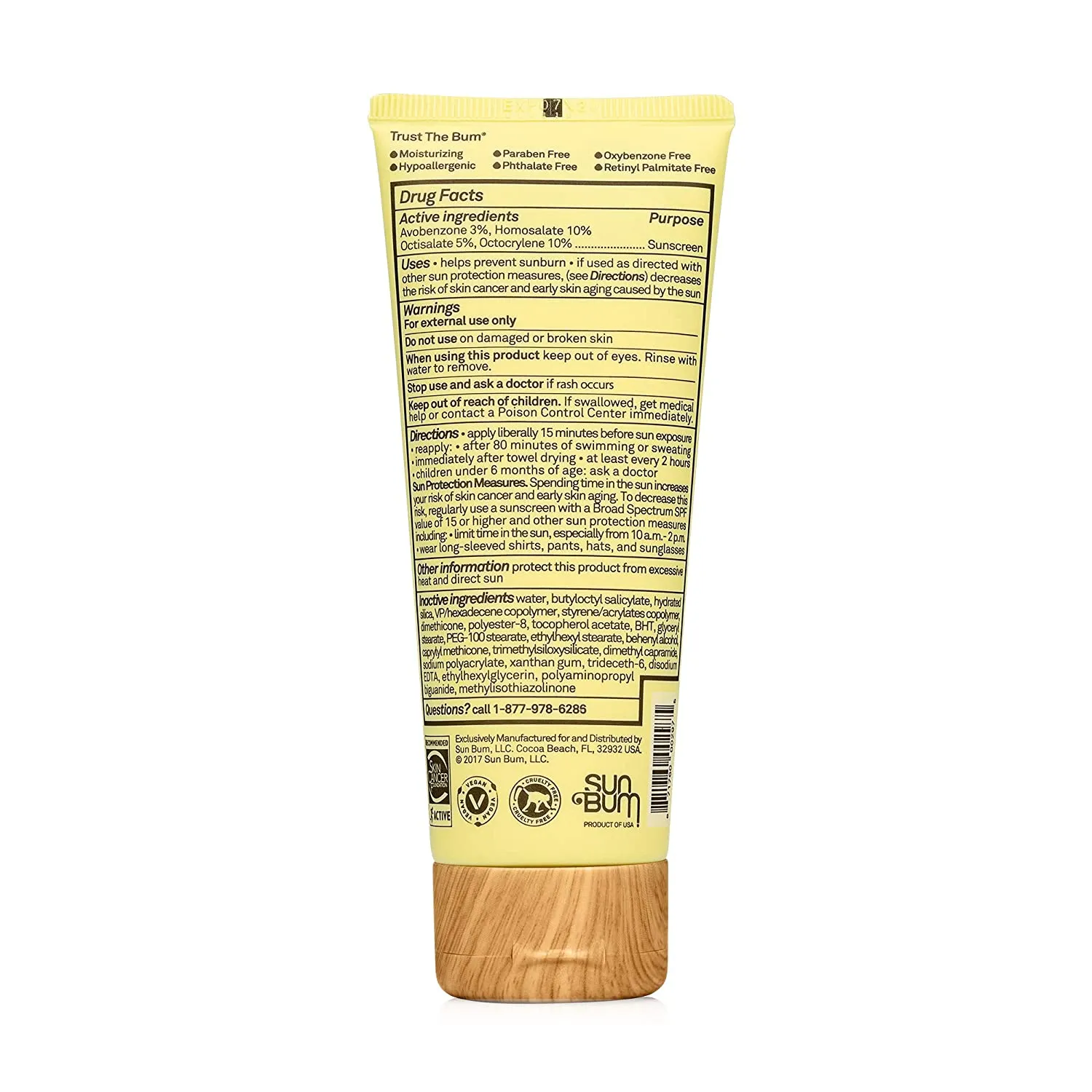 SPF 50 Sunscreen Face Lotion, Vegan and Reef Friendly, Fragrance-Free Moisturizing UVA/UVB